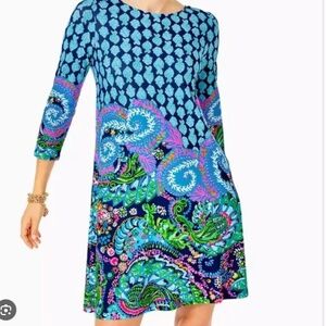Lilly Pulitzer Ophelia Swing Dress Size XL  Ride the Wave Blue Floral